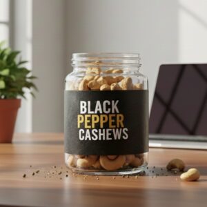 Black Pepper Cashew Kaju Odisha Silk City Snacks Premium Roasted Cashew